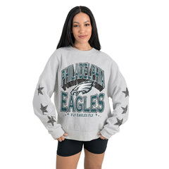 Philadelphia Eagles Gameday Couture Women's Resilience Relaxed Rhinestone Pullover Sweatshirt
