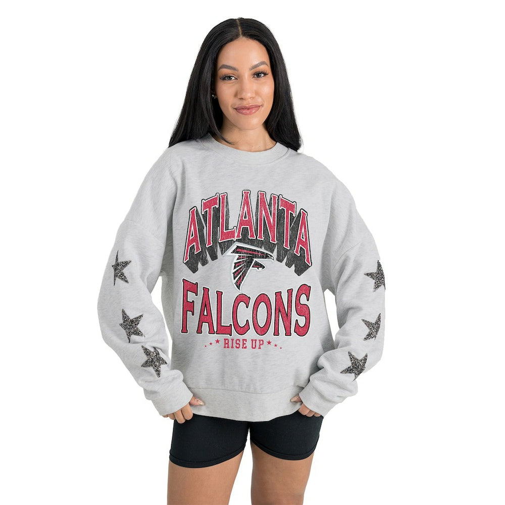 Atlanta Falcons Gameday Couture Women's Resilience Relaxed Rhinestone Pullover Sweatshirt