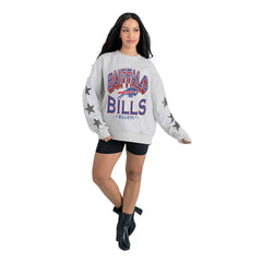 Buffalo Bills Gameday Couture Women's Resilience Relaxed Rhinestone Pullover Sweatshirt