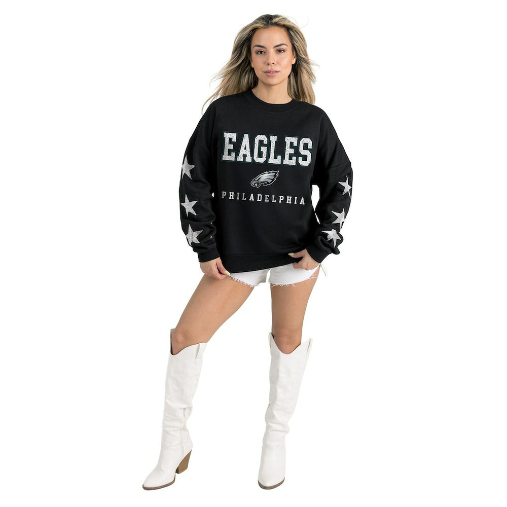Philadelphia Eagles Gameday Couture Women's Velocity Relaxed Rhinestone Pullover Sweatshirt