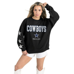 Dallas Cowboys Gameday Couture Women's Velocity Relaxed Rhinestone Pullover Sweatshirt