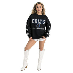 Indianapolis Colts Gameday Couture Women's Velocity Relaxed Rhinestone Pullover Sweatshirt