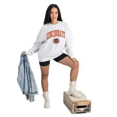 Cincinnati Bengals Gameday Couture Women's Traditional Logo Oversized Premium Fleece Pullover Sweatshirt