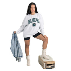 Philadelphia Eagles Gameday Couture Women's Traditional Logo Oversized Premium Fleece Pullover Sweatshirt