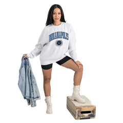 Indianapolis Colts Gameday Couture Women's Traditional Logo Oversized Premium Fleece Pullover Sweatshirt