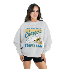 Los Angeles Chargers Gameday Couture Women's Home Turf Oversized Premium Fleece Pullover Sweatshirt