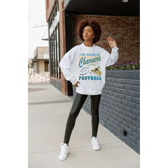 Los Angeles Chargers Gameday Couture Women's Home Turf Oversized Premium Fleece Pullover Sweatshirt