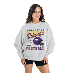 Minnesota Vikings Gameday Couture Women's Home Turf Oversized Premium Fleece Pullover Sweatshirt