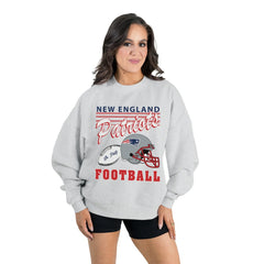 New England Patriots Gameday Couture Women's Home Turf Oversized Premium Fleece Pullover Sweatshirt
