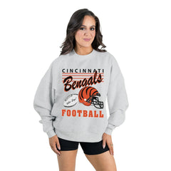Cincinnati Bengals Gameday Couture Women's Home Turf Oversized Premium Fleece Pullover Sweatshirt