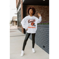 Cincinnati Bengals Gameday Couture Women's Home Turf Oversized Premium Fleece Pullover Sweatshirt