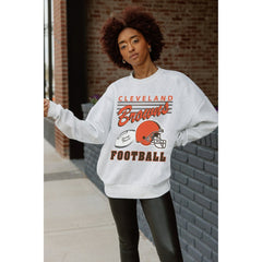 Cleveland Browns Gameday Couture Women's Home Turf Oversized Premium Fleece Pullover Sweatshirt