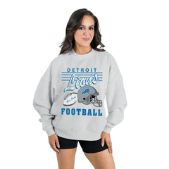 Detroit Lions Gameday Couture Women's Home Turf Oversized Premium Fleece Pullover Sweatshirt