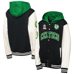Boston Celtics Youth Hardwood Classics Courtside Fleece Full-Snap Hoodie Jacket Online