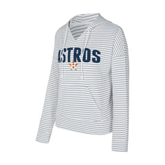 Houston Astros Concepts Sport Women's Liftoff Striped V-Neck Hoodie | MLB New