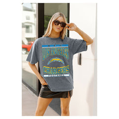 Los Angeles Chargers Gameday Couture Women's Oversized Classic Grind Washed T-Shirt