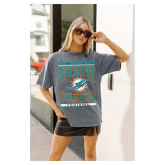 Miami Dolphins Gameday Couture Women's Oversized Classic Grind Washed T-Shirt