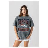 Denver Broncos Gameday Couture Women's Oversized Classic Grind Washed T-Shirt