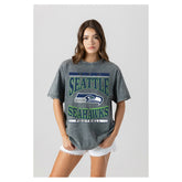 Seattle Seahawks Gameday Couture Women's Oversized Classic Grind Washed T-Shirt