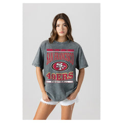 San Francisco 49ers Gameday Couture Women's Oversized Classic Grind Washed T-Shirt