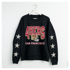 San Francisco 49ers Gameday Couture Women's Pure Victory Rhinestud Star-Sleeve Pullover Sweatshirt