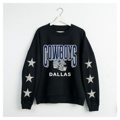 Dallas Cowboys Gameday Couture Women's Pure Victory Rhinestud Star-Sleeve Pullover Sweatshirt