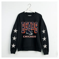 Chicago Bears Gameday Couture Women's Pure Victory Rhinestud Star-Sleeve Pullover Sweatshirt