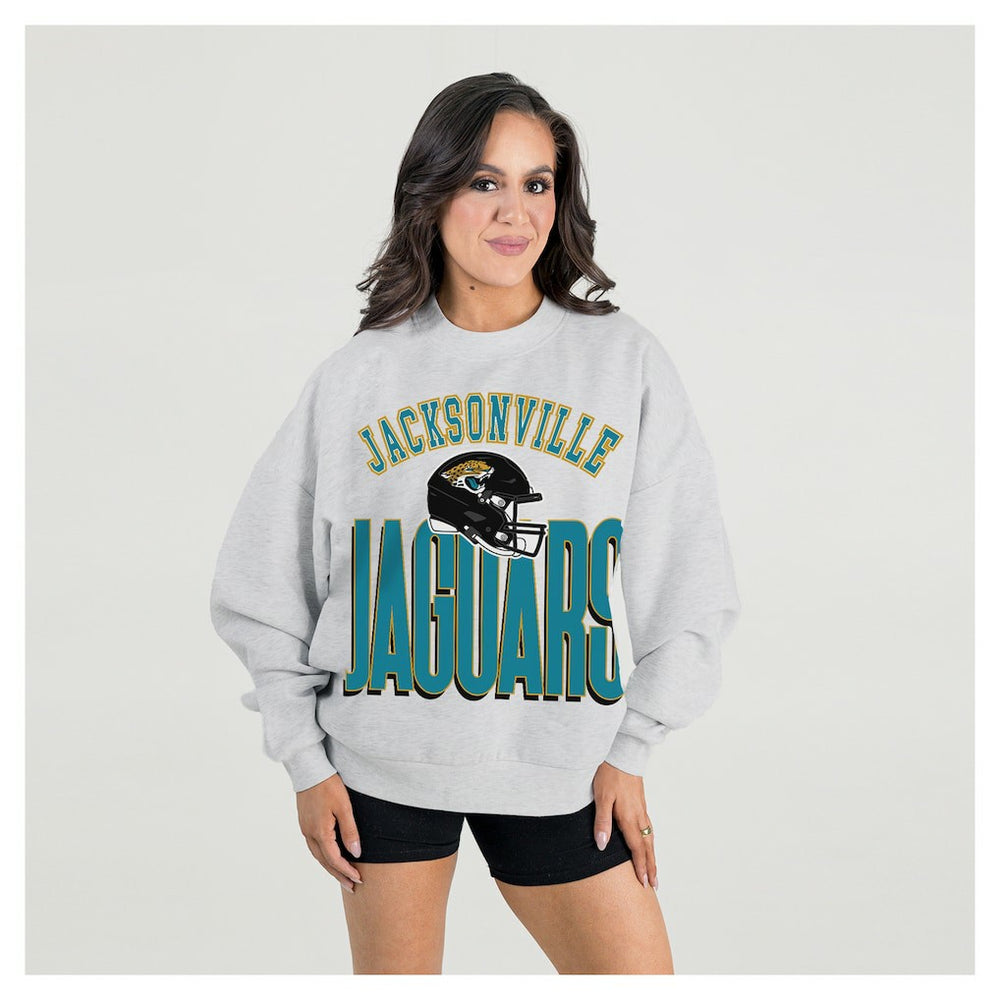Jacksonville Jaguars Gameday Couture Women's Fierce Focus Premium Oversized Fleece Pullover Sweatshirt