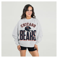 Chicago Bears Gameday Couture Women's Fierce Focus Premium Oversized Fleece Pullover Sweatshirt