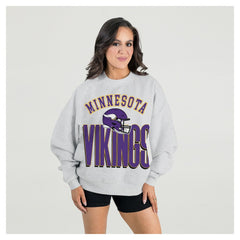 Minnesota Vikings Gameday Couture Women's Fierce Focus Premium Oversized Fleece Pullover Sweatshirt