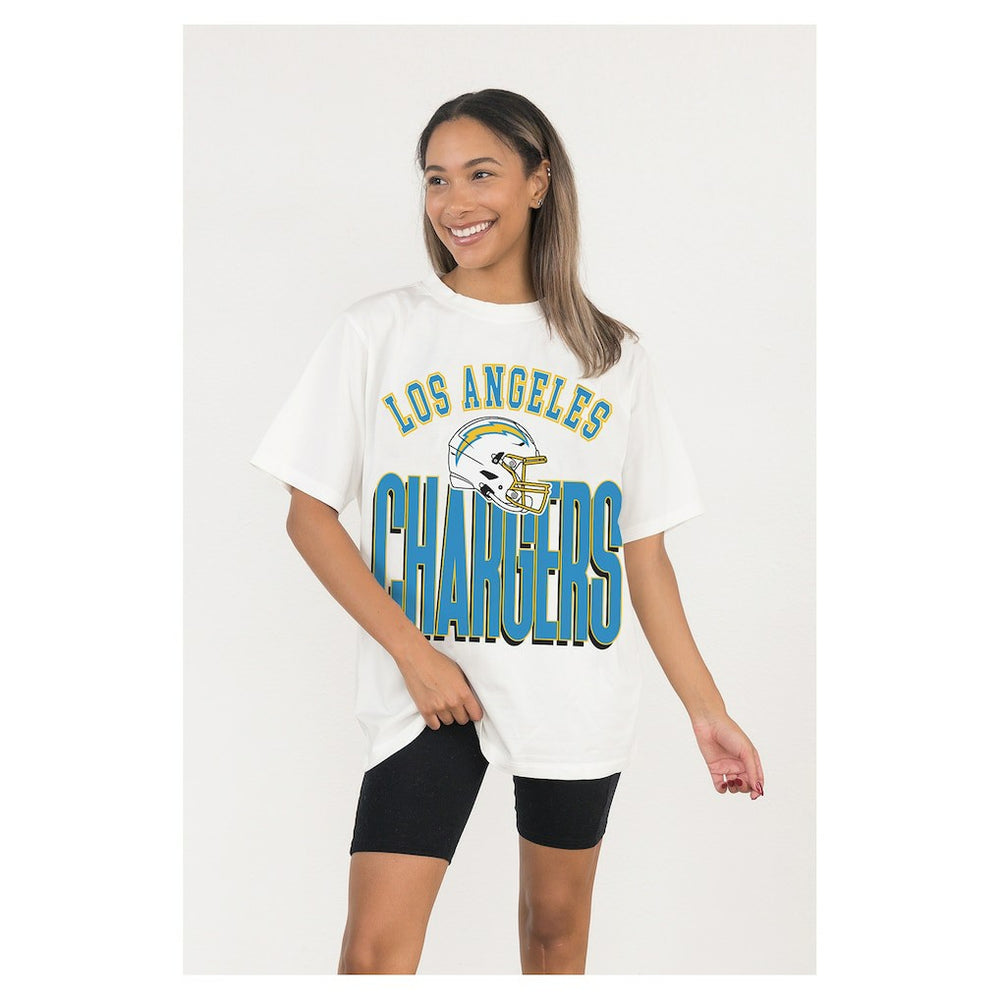 Los Angeles Chargers Gameday Couture Women's Oversized Classic Fierce Focus T-Shirt