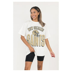 New Orleans Saints Gameday Couture Women's Oversized Classic Fierce Focus T-Shirt