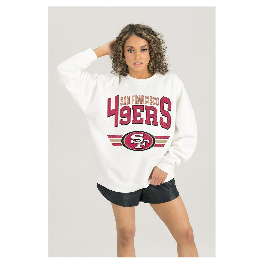 San Francisco 49ers Gameday Couture Women's Swift Strike Premium Oversized Fleece Pullover Sweatshirt