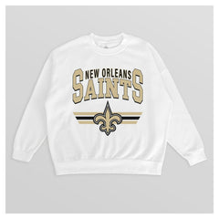 New Orleans Saints Gameday Couture Women's Swift Strike Premium Oversized Fleece Pullover Sweatshirt