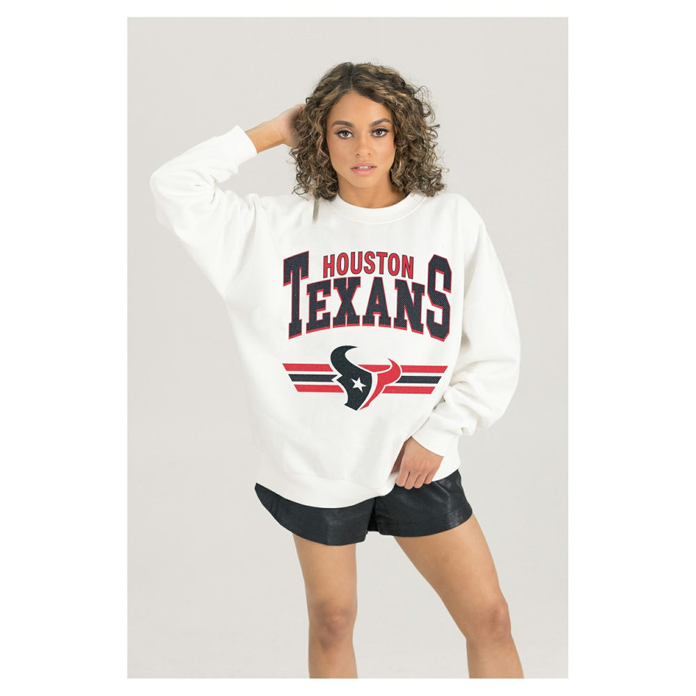 Houston Texans Gameday Couture Women's Swift Strike Premium Oversized Fleece Pullover Sweatshirt