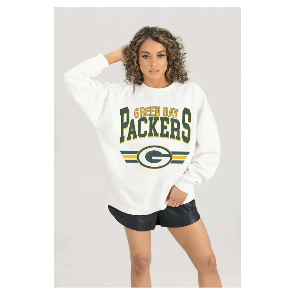 Green Bay Packers Gameday Couture Women's Swift Strike Premium Oversized Fleece Pullover Sweatshirt