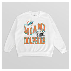 Miami Dolphins Gameday Couture Women's Oversized Hard Earned Premium Fleece Pullover Sweatshirt