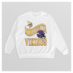 Minnesota Vikings Gameday Couture Women's Oversized Hard Earned Premium Fleece Pullover Sweatshirt