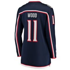 Miles Wood Columbus Blue Jackets Fanatics Women's Home Breakaway Jersey Sale