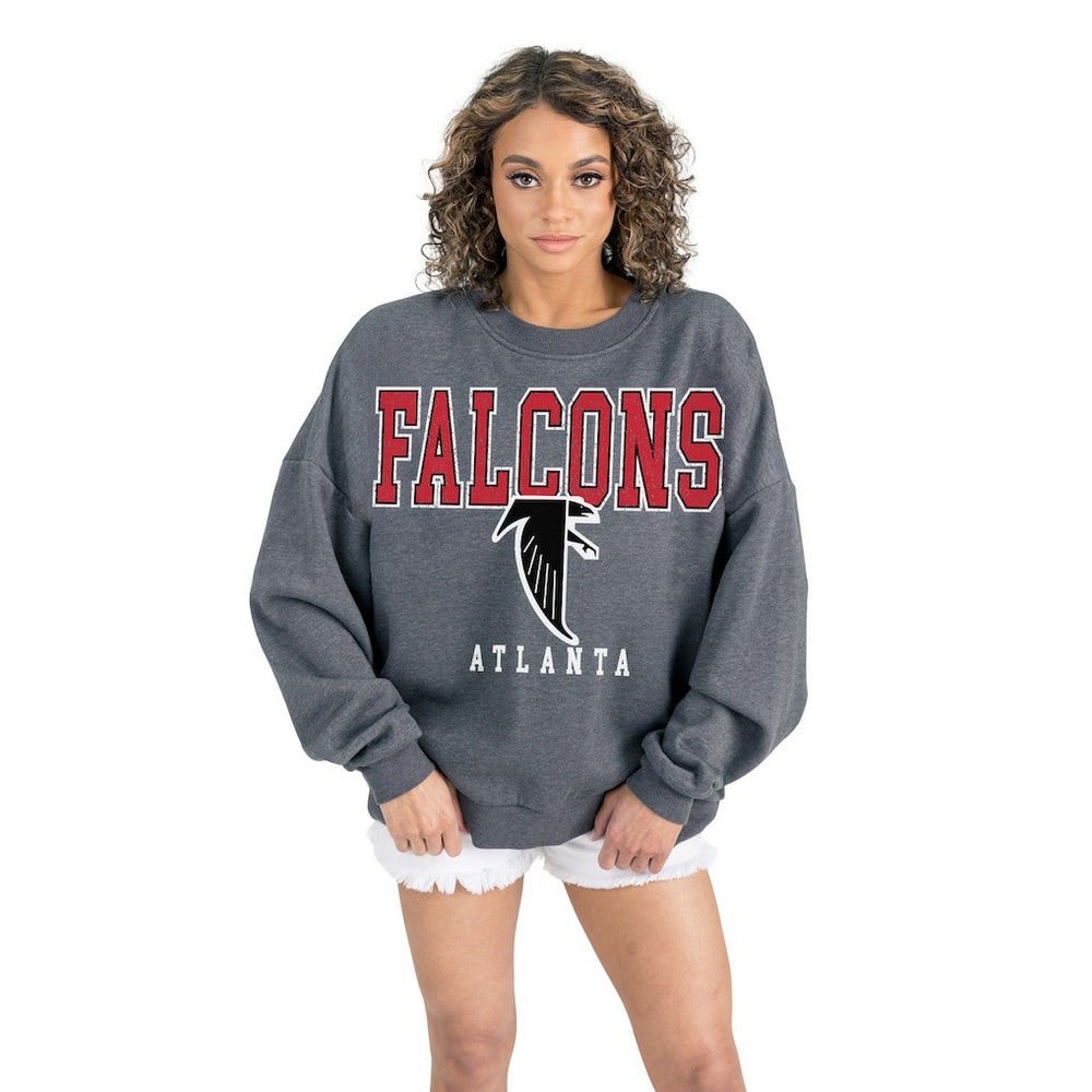 Atlanta Falcons Gameday Couture Women's Bring Your Energy Oversized Premium Fleece Pullover Sweatshirt