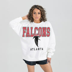 Atlanta Falcons Gameday Couture Women's Classic Sunday Drives Oversized Premium Fleece Pullover Sweatshirt