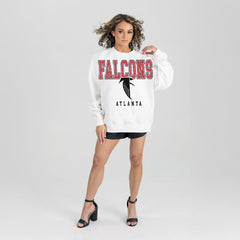 Atlanta Falcons Gameday Couture Women's Classic Sunday Drives Oversized Premium Fleece Pullover Sweatshirt