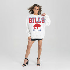 Buffalo Bills Gameday Couture Women's Classic Sunday Drives Oversized Premium Fleece Pullover Sweatshirt