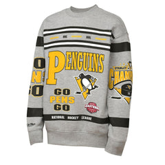Pittsburgh Penguins Mitchell & Ness Youth Allover Print Fleece Crewneck Sweatshirt For Sale