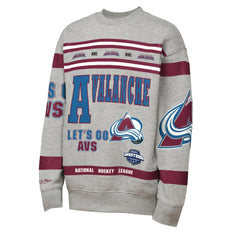 Colorado Avalanche Mitchell & Ness Youth Allover Print Fleece Crewneck Sweatshirt Sale