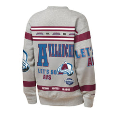 Colorado Avalanche Mitchell & Ness Youth Allover Print Fleece Crewneck Sweatshirt Sale
