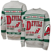 New Jersey Devils Mitchell & Ness Youth Allover Print Fleece Crewneck Sweatshirt On Sale
