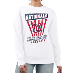 Washington Nationals Starter Women's Poster Print Team Fleece Pullover Sweatshirt | MLB New