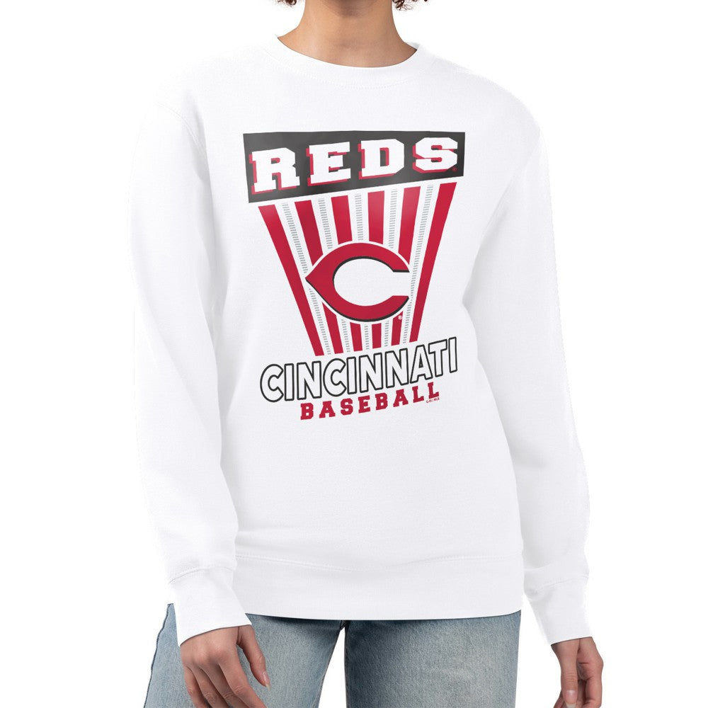 Cincinnati Reds Starter Women's Poster Print Team Fleece Pullover Sweatshirt | MLB For sale