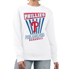 Philadelphia Phillies Starter Women's Poster Print Team Fleece Pullover Sweatshirt | MLB Outlet